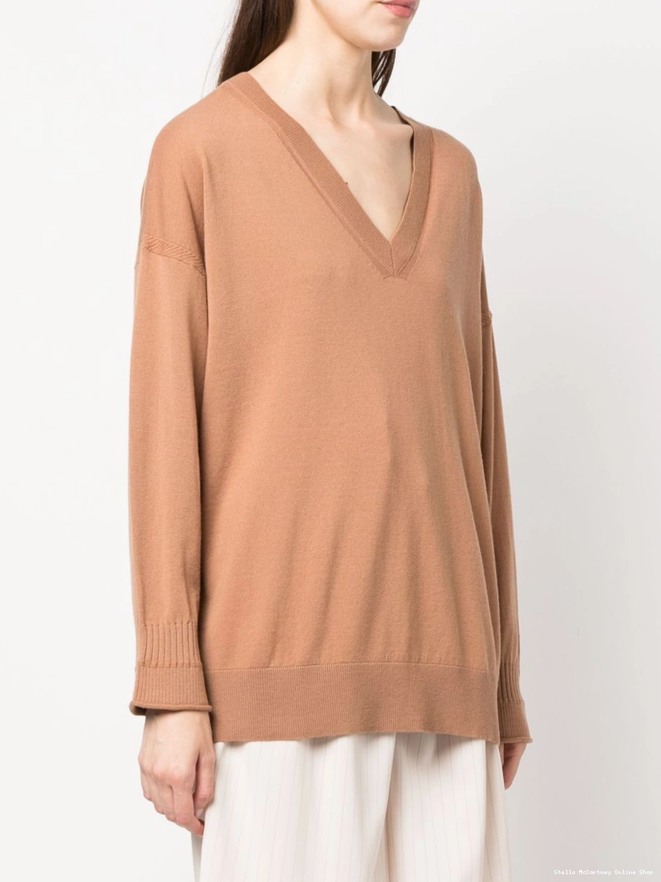 Affordable McCartney Stella logo-plaque jumper knitted Women V-neck 0408